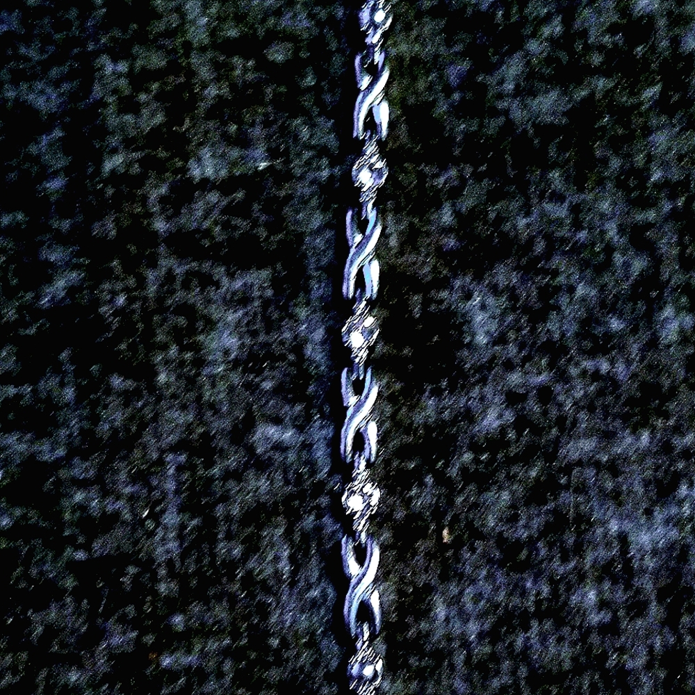 Stainless Steel Tennis Bracelet with White Diamonds Like New!
